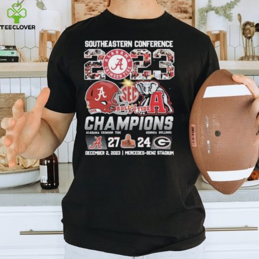 Official southeastern Conference 2023 Champions Alabama Crimson Tide 27 – 24 Georgia Bulldogs December 2, 2023 Mercedes Benz Stadium T Shirt