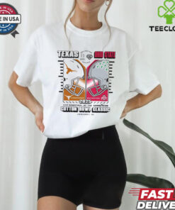 Official texas Longhorns Vs Ohio State Buckeyes Helmet 2025 CFP Semifinal At The Goodyear Cotton Bowl Dueling Jan 10 t shirt