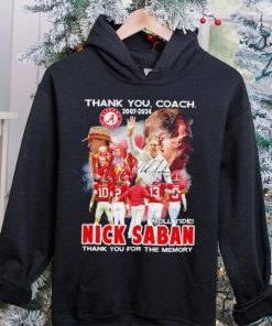 Official thank you coach 2007 2024 roll tide Nick Saban thank you for the memory signature shirt