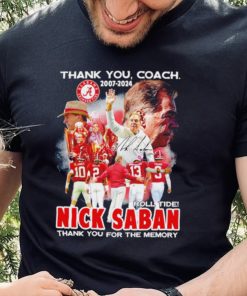 Official thank you coach 2007 2024 roll tide Nick Saban thank you for the memory signature hoodie, sweater, longsleeve, shirt v-neck, t-shirt