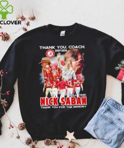 Official thank you coach 2007 2024 roll tide Nick Saban thank you for the memory signature hoodie, sweater, longsleeve, shirt v-neck, t-shirt