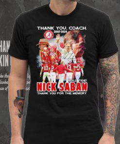 Official thank you coach 2007 2024 roll tide Nick Saban thank you for the memory signature hoodie, sweater, longsleeve, shirt v-neck, t-shirt