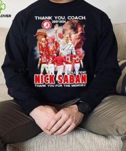 Official thank you coach 2007 2024 roll tide Nick Saban thank you for the memory signature hoodie, sweater, longsleeve, shirt v-neck, t-shirt