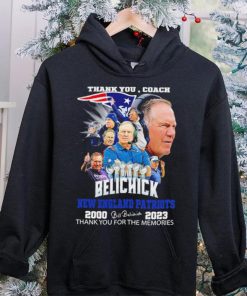 Official thank you coach Bill Belichick New England Patriots 2000 2023 thank you for the memories signature shirt