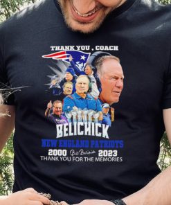 Official thank you coach Bill Belichick New England Patriots 2000 2023 thank you for the memories signature hoodie, sweater, longsleeve, shirt v-neck, t-shirt