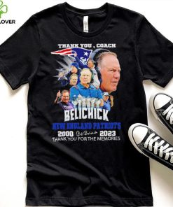 Official thank you coach Bill Belichick New England Patriots 2000 2023 thank you for the memories signature hoodie, sweater, longsleeve, shirt v-neck, t-shirt