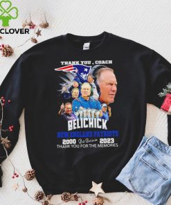 Official thank you coach Bill Belichick New England Patriots 2000 2023 thank you for the memories signature hoodie, sweater, longsleeve, shirt v-neck, t-shirt