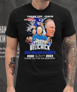 Official thank you coach Bill Belichick New England Patriots 2000 2023 thank you for the memories signature hoodie, sweater, longsleeve, shirt v-neck, t-shirt