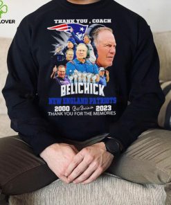 Official thank you coach Bill Belichick New England Patriots 2000 2023 thank you for the memories signature hoodie, sweater, longsleeve, shirt v-neck, t-shirt