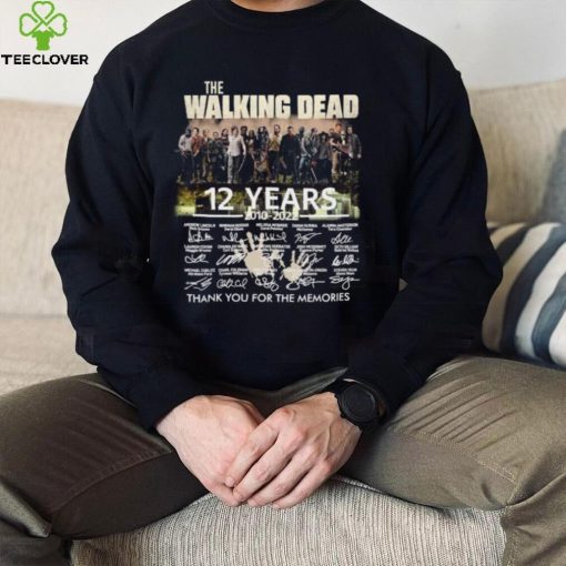 Official the walking dead 12 years 2010 2022 signature thank you for the memories t T hoodie, sweater, longsleeve, shirt v-neck, t-shirt (1)
