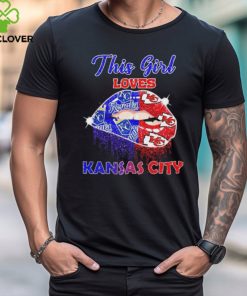 Official this Girl Loves Her Kansas City Chiefs And Kansas City Royals Lips Diamonds Shirt