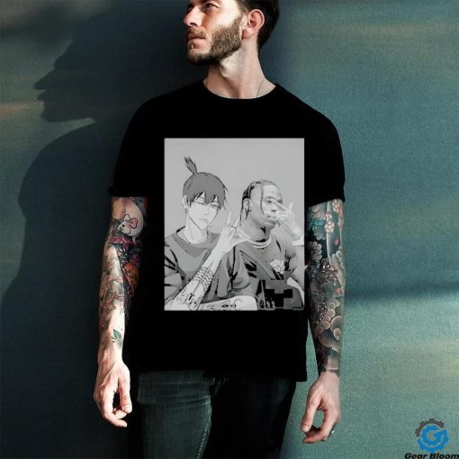 Official travis and akI hayakawa chainsaw man shirt