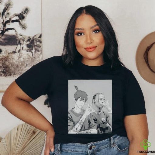 Official travis and akI hayakawa chainsaw man shirt