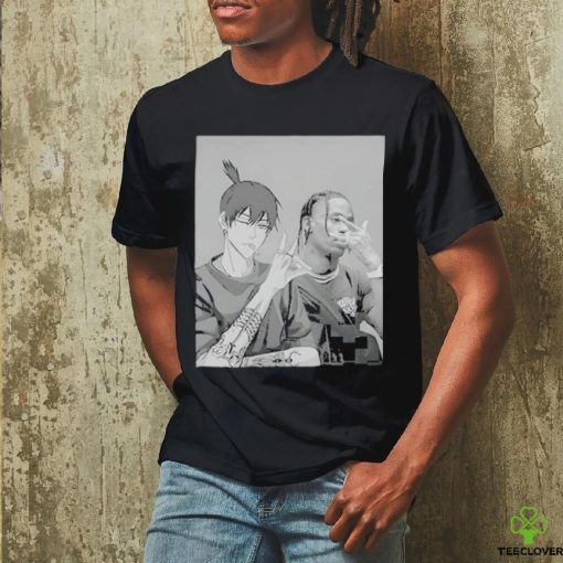 Official travis and akI hayakawa chainsaw man shirt