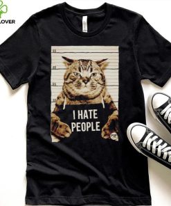 Official wanted cat i hate people shirt