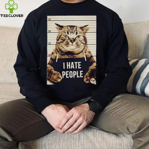 Official wanted cat i hate people shirt