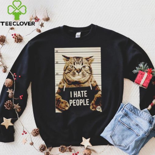 Official wanted cat i hate people shirt