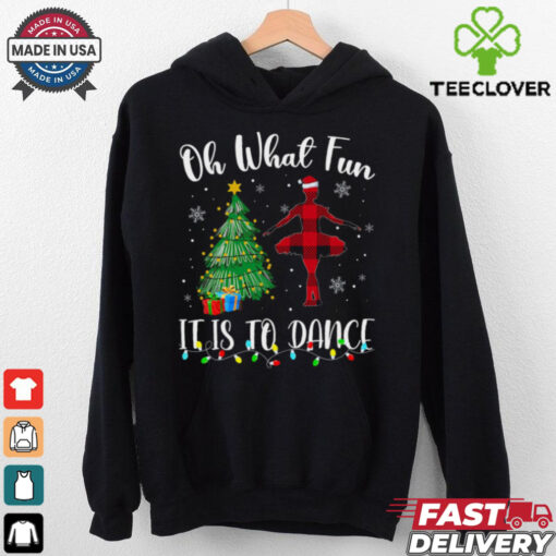 Oh What Fun It Is To Dance Plaid Christmas Dancing Dance T Shirt Recovered