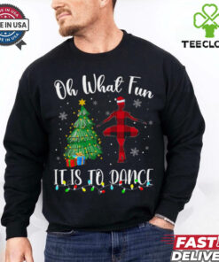 Oh What Fun It Is To Dance Plaid Christmas Dancing Dance T Shirt Recovered