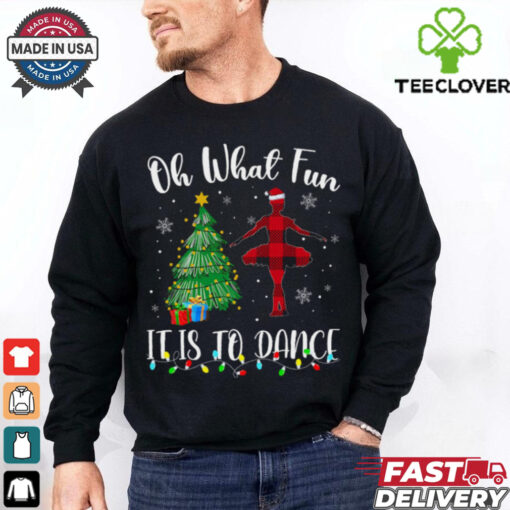 Oh What Fun It Is To Dance Plaid Christmas Dancing Dance T Shirt Recovered