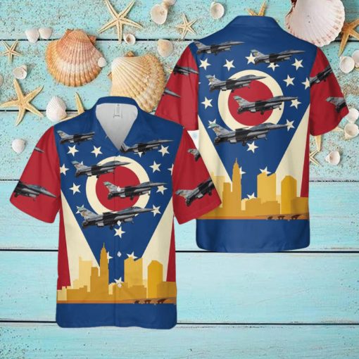 Ohio Air National Guard 112th Fighter Squadron General Dynamics F 16D Block 42F Fighting Falcon 89 2165 Hawaiian Shirt