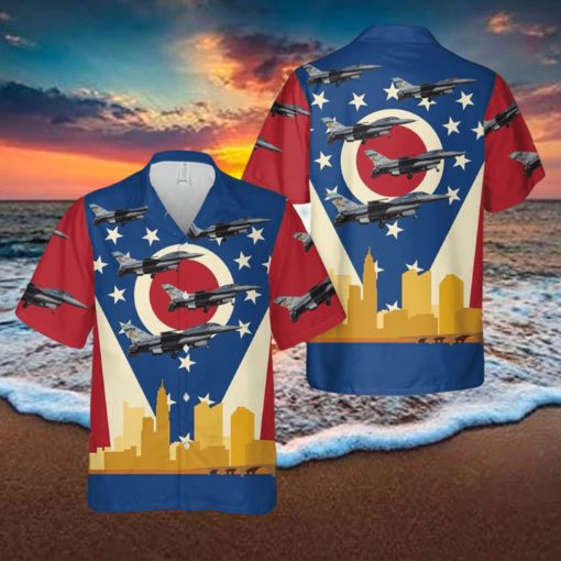 Ohio Air National Guard 112th Fighter Squadron General Dynamics F 16D Block 42F Fighting Falcon 89 2165 Hawaiian Shirt
