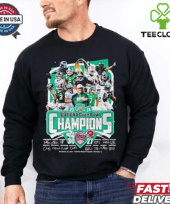 Ohio Bobcats 2024 StaffDNA Cure Bowl Champions signatures shirt