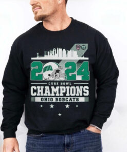 Ohio Bobcats Celebrating Staff DNA Cure Bowl 2024 Champions T Shirt