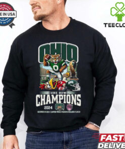 Ohio Bobcats Cure Bowl Champions of 2024 Proud Mascot 2D shirt with a celebratory design featuring the team’s mascot and championship graphics.