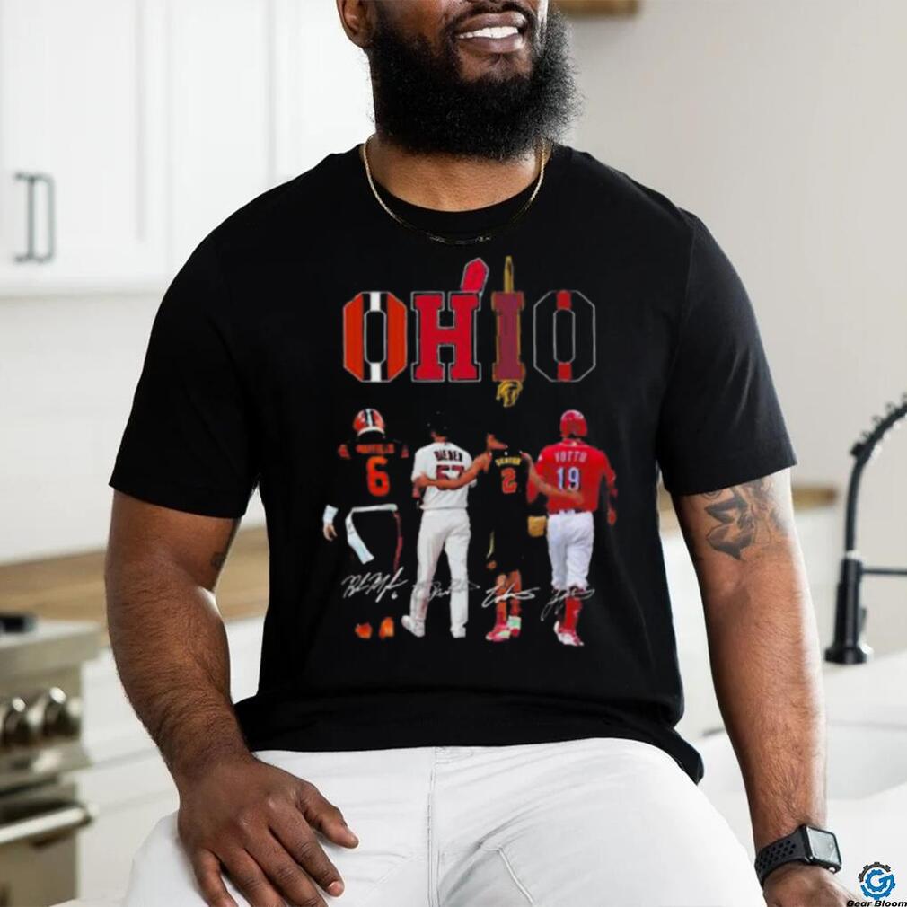 Ohio Sport Cleveland Browns Cincinnati Reds Cincinnati Bengals Cleveland Cavaliers Signatures 2023 Shirt Ohio Sport Cleveland Browns Cincinnati Reds Cincinnati Bengals Cleveland Cavaliers Signatures 2023 Shirt