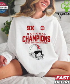 Ohio State 9x National Champions helmet shirt