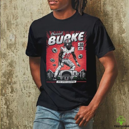 Ohio State Buckeyes 10 Denzel Burke Nil Comic T Shirt