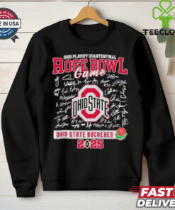 Ohio State Buckeyes 2024 Rose Bowl Game Signatures Roster Shirt