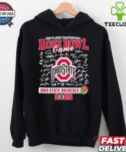 Ohio State Buckeyes 2024 Rose Bowl Game Signatures Roster Shirt