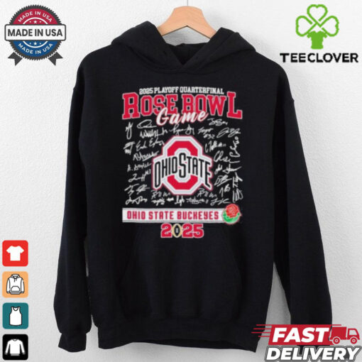 Ohio State Buckeyes 2024 Rose Bowl Game Signatures Roster Shirt