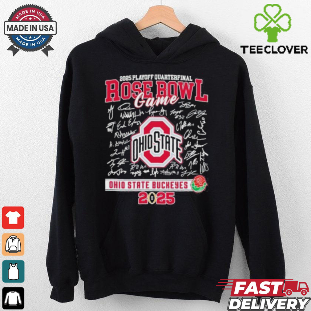 Ohio State Buckeyes 2024 Rose Bowl Game Signatures Roster Shirt Ohio State Buckeyes 2024 Rose Bowl Game Signatures Roster Shirt