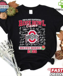 Ohio State Buckeyes 2024 Rose Bowl Game Signatures Roster Shirt