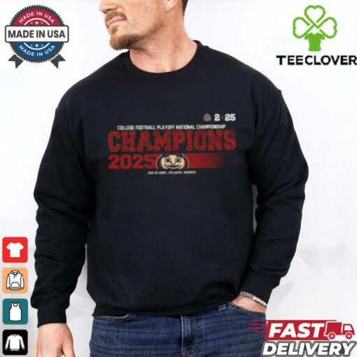 Ohio State Buckeyes 2025 College Football Playoff National Championship Champions Mascot Text Logo Vintage T Shirt