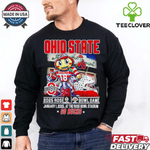 Ohio State Buckeyes 2025 Rose Bowl Game Go Bucks mascot shirt
