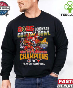 Ohio State Buckeyes Beat Texas Longhorns 2025 Goodyear Cotton Bowl Classic Champions on january 10 2025 mascot shirt