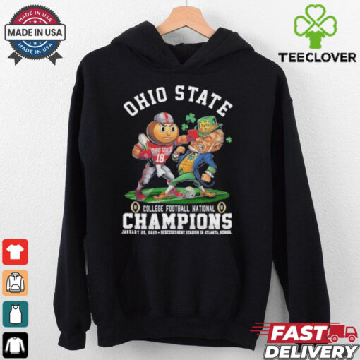 Ohio State Buckeyes Boxing Notre Dame Fighting Irish College Football Playoff Champions 2024 2025 Mascot T shirts