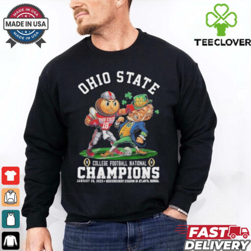 Ohio State Buckeyes Boxing Notre Dame Fighting Irish College Football Playoff Champions 2024 2025 Mascot T shirts