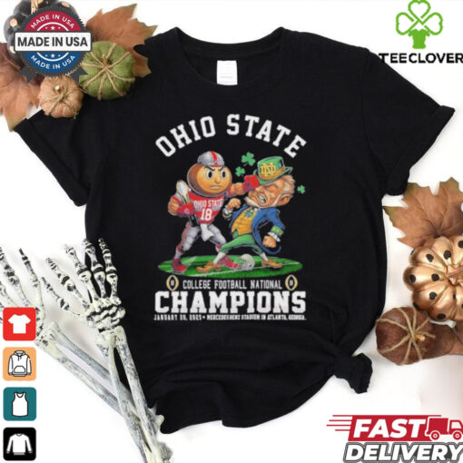 Ohio State Buckeyes Boxing Notre Dame Fighting Irish College Football Playoff Champions 2024 2025 Mascot T shirts