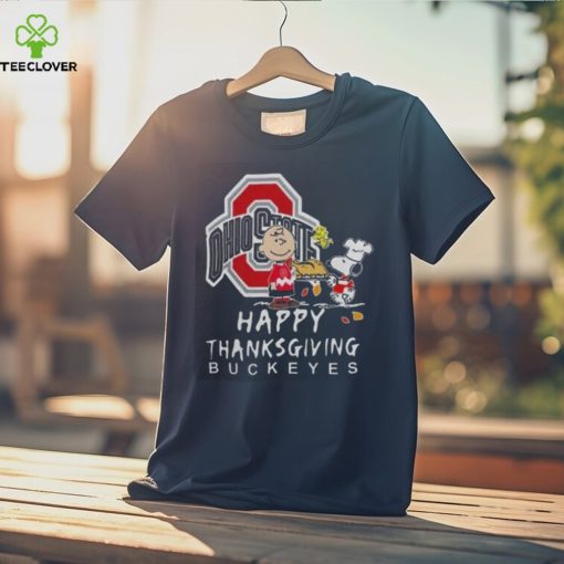 Ohio State Buckeyes Charlie Brown And Snoopy Happy Thanksgiving Shirt