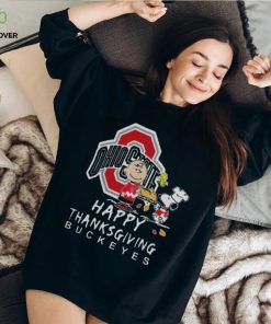 Ohio State Buckeyes Charlie Brown And Snoopy Happy Thanksgiving Shirt