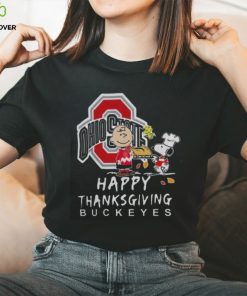 Ohio State Buckeyes Charlie Brown And Snoopy Happy Thanksgiving Shirt