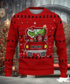 Ohio State Buckeyes Christmas Sweater Grinch Driving Funny Gift Fans