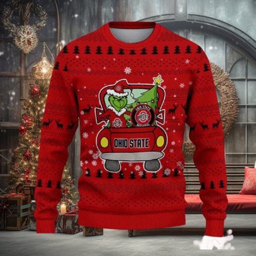 Ohio State Buckeyes Christmas Sweater Grinch Driving Funny Gift Fans