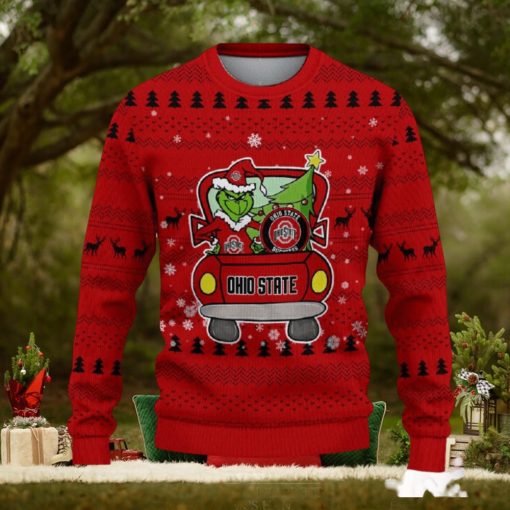 Ohio State Buckeyes Christmas Sweater Grinch Driving Funny Gift Fans