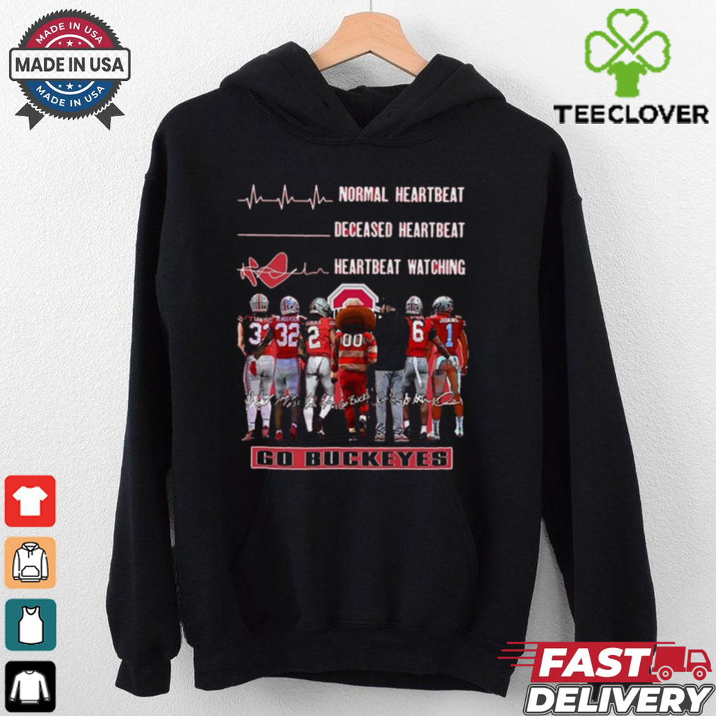 Ohio State Buckeyes Crazy Heartbeat Watching Them Playing 2024 signatures T Shirt Ohio State Buckeyes Crazy Heartbeat Watching Them Playing 2024 signatures T Shirt